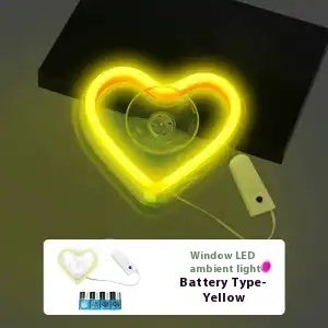 Triangle Window Neon Light Car Decoration Heart Light