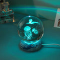 3D Jerryfish Crystal Night Lights, Glass Ball Light Christmas Gifts