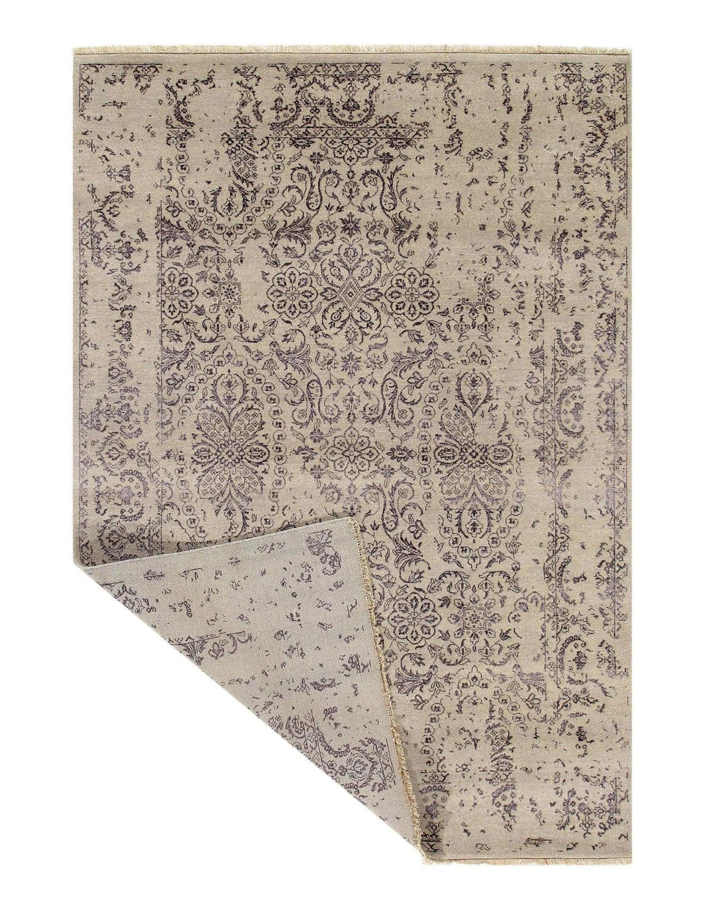 Canvello Ivory Erased Modern Rug - 6' X 9'