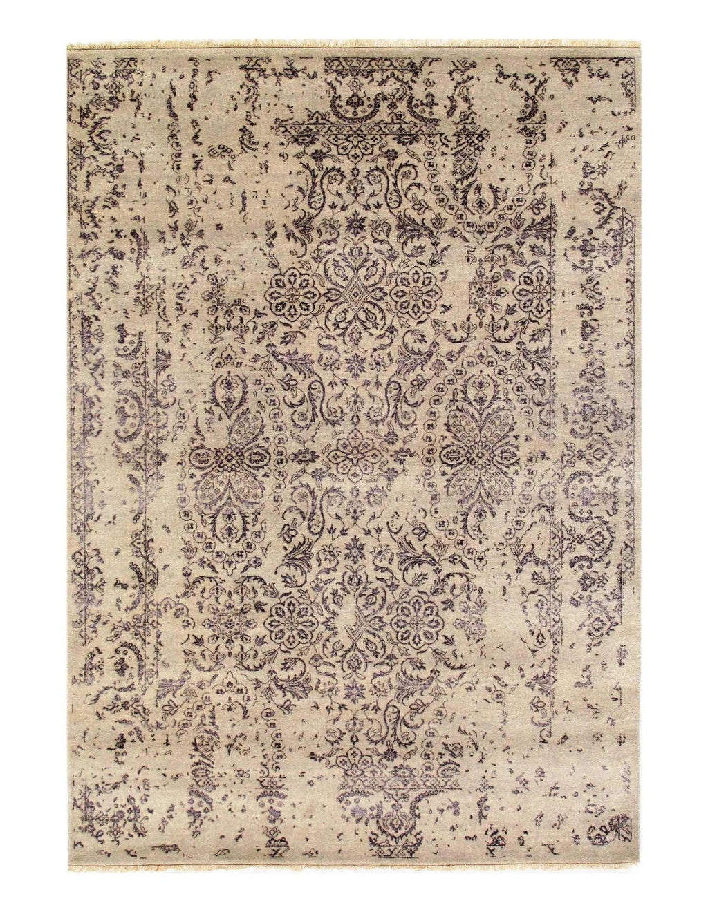 Canvello Ivory Erased Modern Rug - 6' X 9'