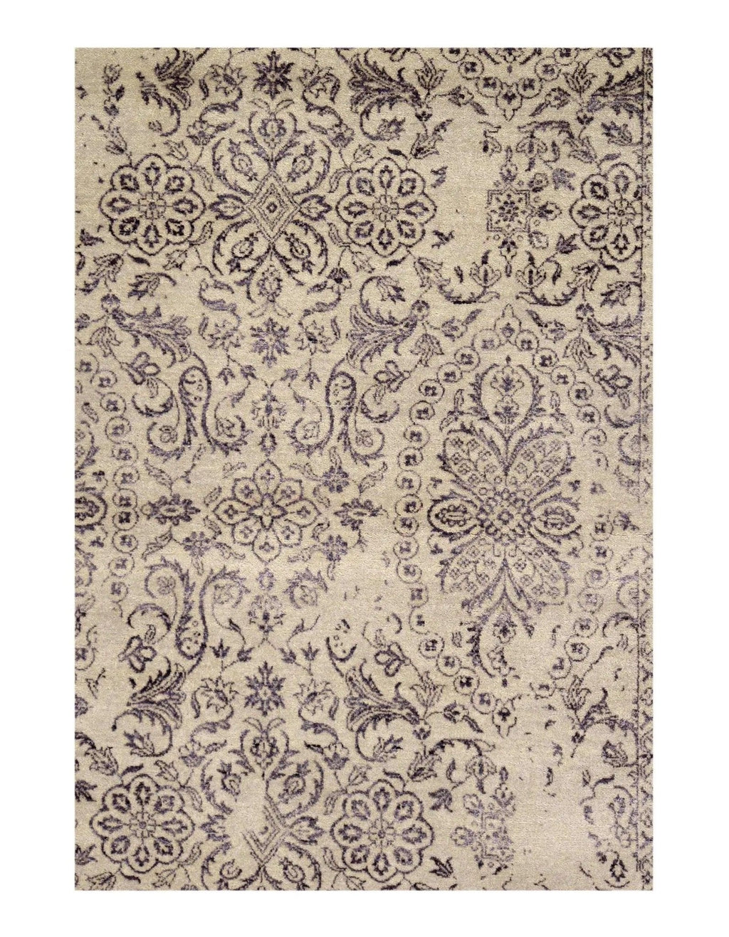 Canvello Ivory Erased Modern Rug - 6' X 9'