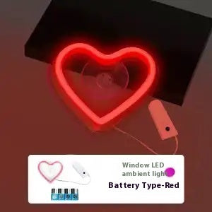 Triangle Window Neon Light Car Decoration Heart Light