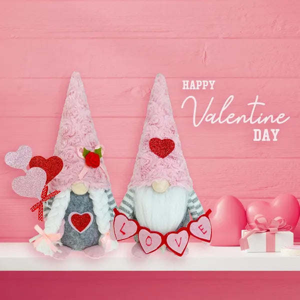 Valentine Gnomes Decorations For Home Valentines Day Tiered Tray Decor Pink Valentine Gnomes Plush Scandinavian Tomte Elf Holiday Gnomes Ornaments Valentines Day Gifts For Her
