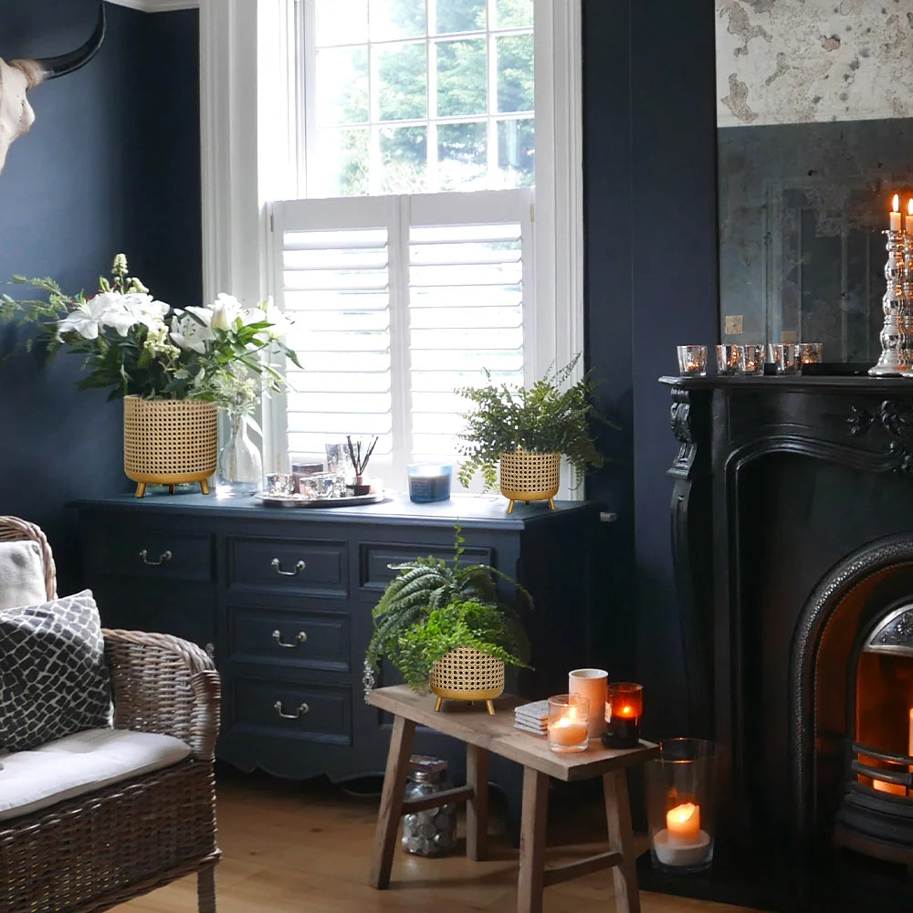 Set of 3 Plant Pots 10/8.5/7''H (Antique Gold)